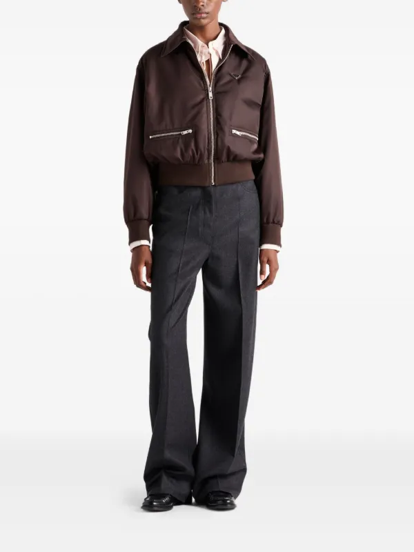Prada Re-Nylon triangle-logo Jacket | Brown | FARFETCH
