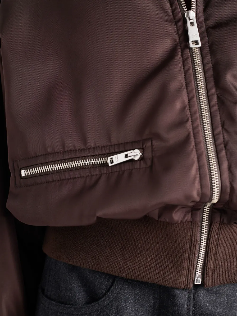 Prada Re-Nylon triangle-logo Jacket | Brown | FARFETCH