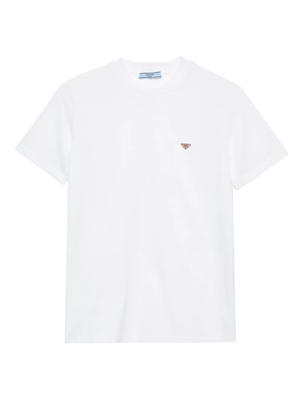 Prada T-shirt met emaille triangel logo Wit