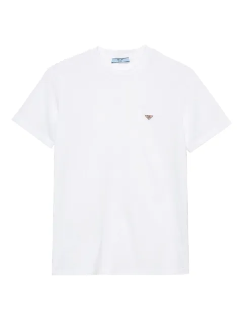 Prada camiseta con logo triangular esmaltado