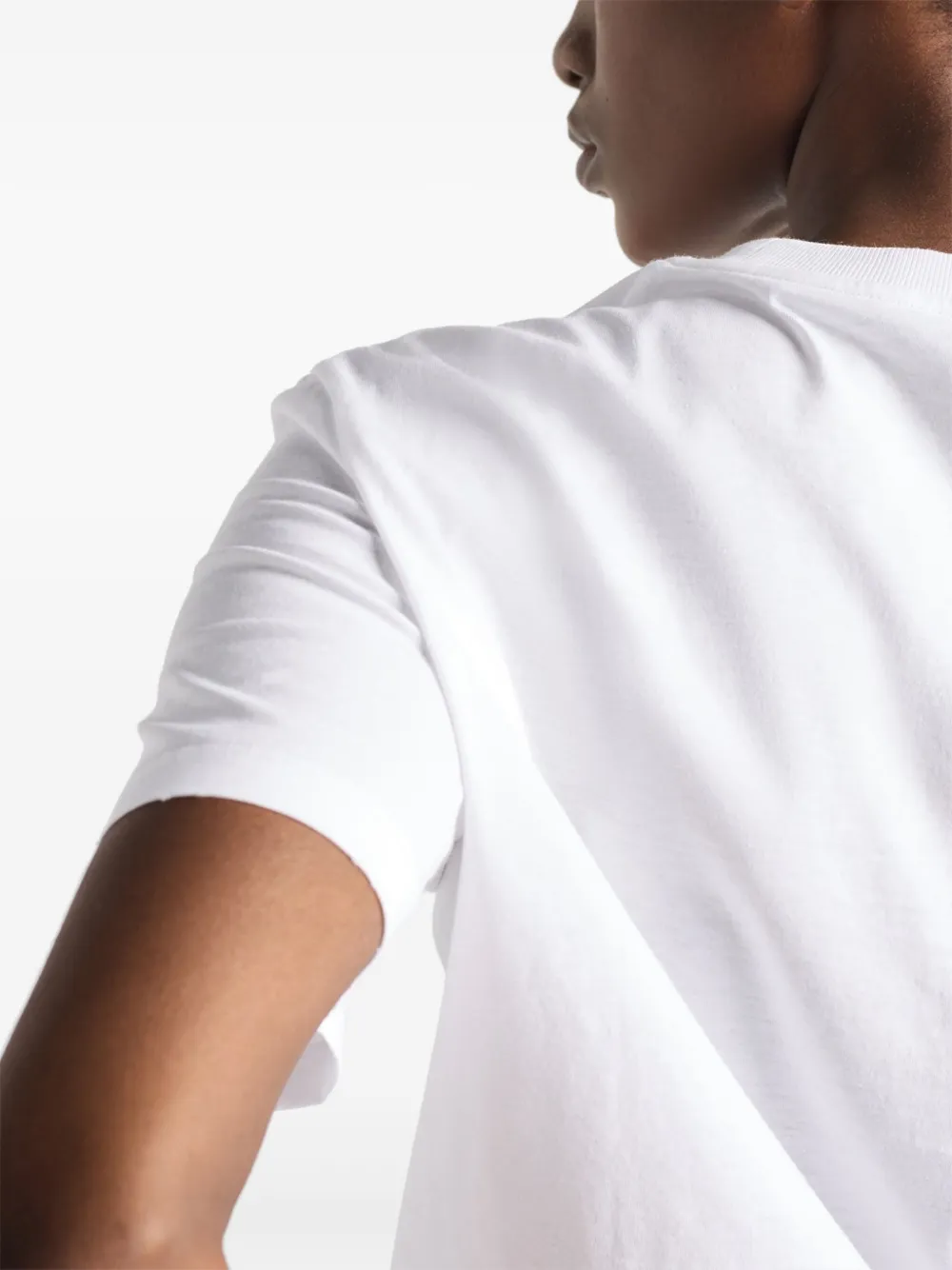 Prada T-shirt met emaille triangel logo Wit