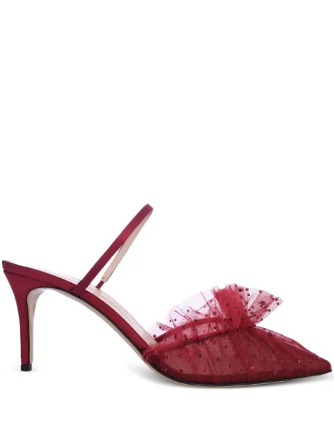 Andrea Wazen  75mm Franca ruffled mules