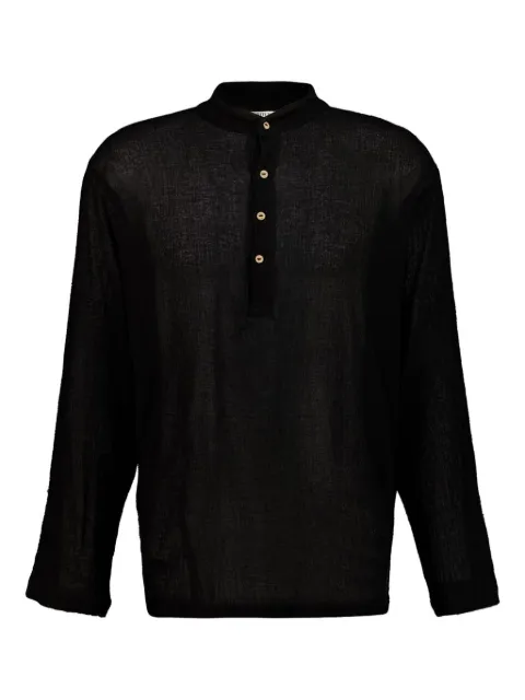 SPIRITUM TULUM Gauze coconut-shell button shirt