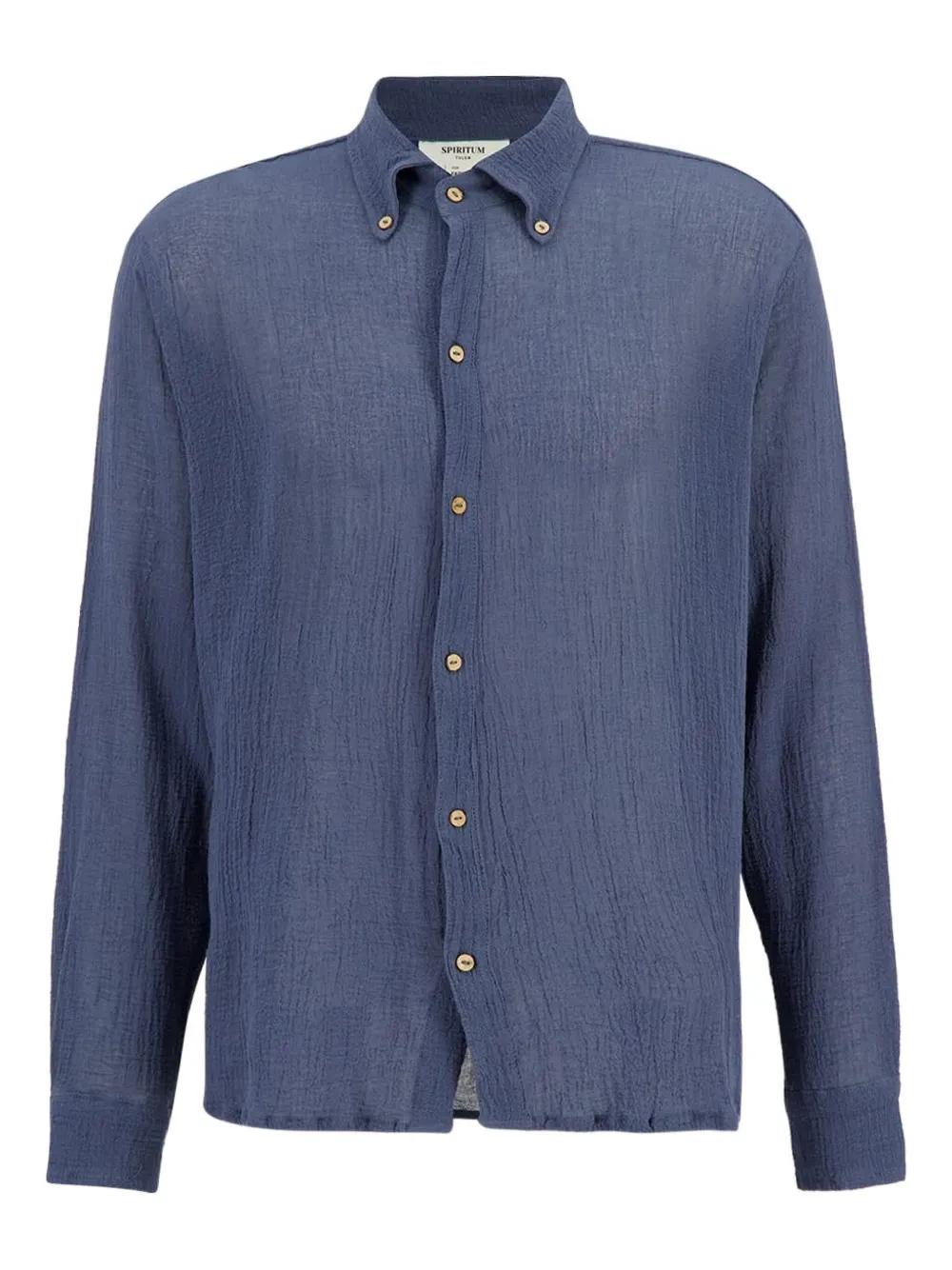 SPIRITUM TULUM button-down cotton-gauze shirt | Blue | Image 1