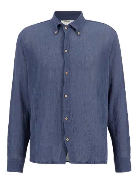 SPIRITUM TULUM button-down cotton-gauze shirt