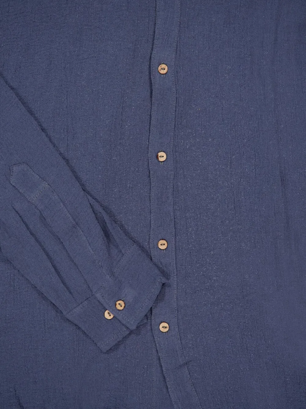 Spiritum Tulum Button-down Cotton-gauze Shirt In Blue