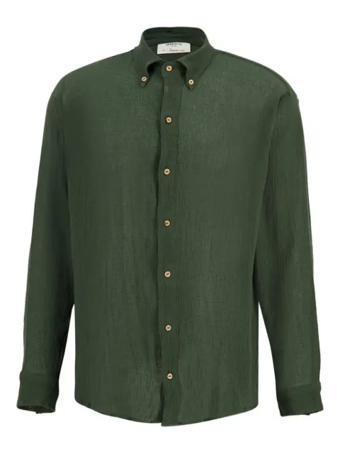 SPIRITUM TULUM button-down collar cotton-gauze shirt