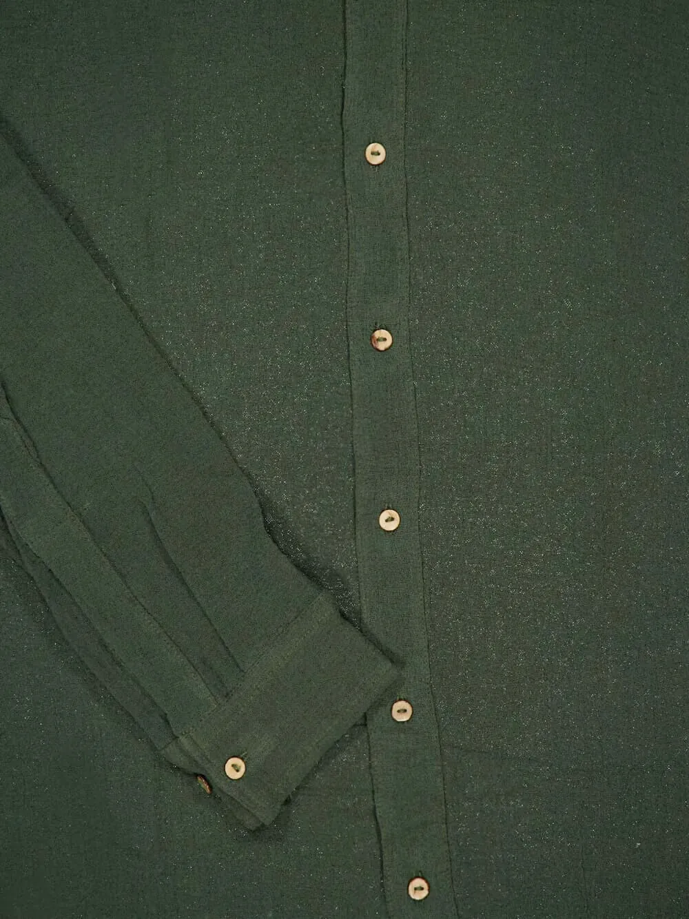 Spiritum Tulum Button-down Collar Cotton-gauze Shirt In Green