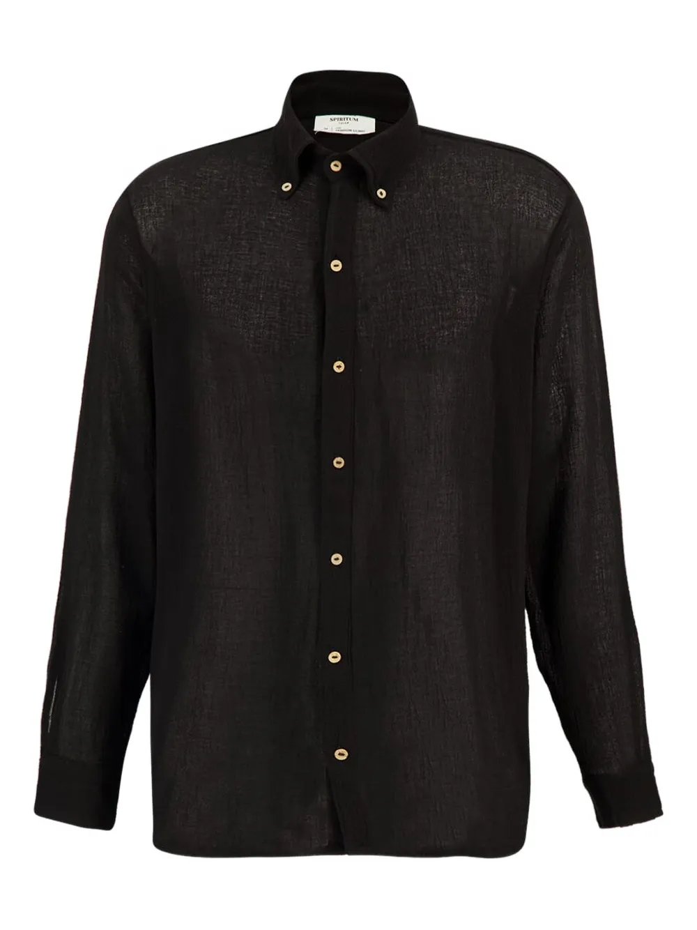 SPIRITUM TULUM button-down collar long-sleeve shirt | Black | Image 1