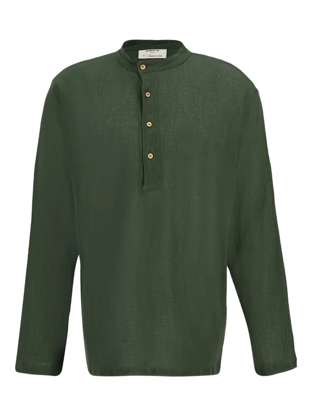 SPIRITUM TULUM button-down cotton-gauze shirt | Green | Image 1