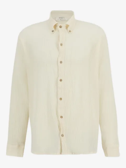 SPIRITUM TULUM button-down collar cotton shirt