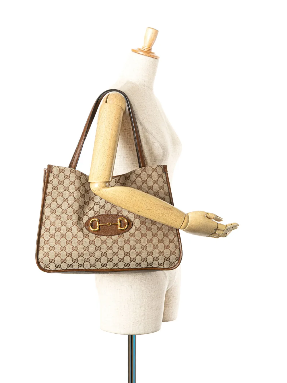 桃 グッチ 1955 ホースビット トートバッグ ブラウン A4大容量 国内発送☆GUCCI】〔グッチ ホースビット 1955〕トートバッグ