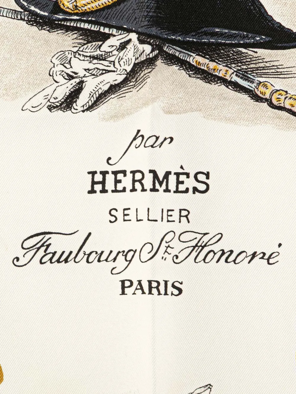Pre-owned Hermes 20th Century Cadre Noir Silk Scarf Scarves