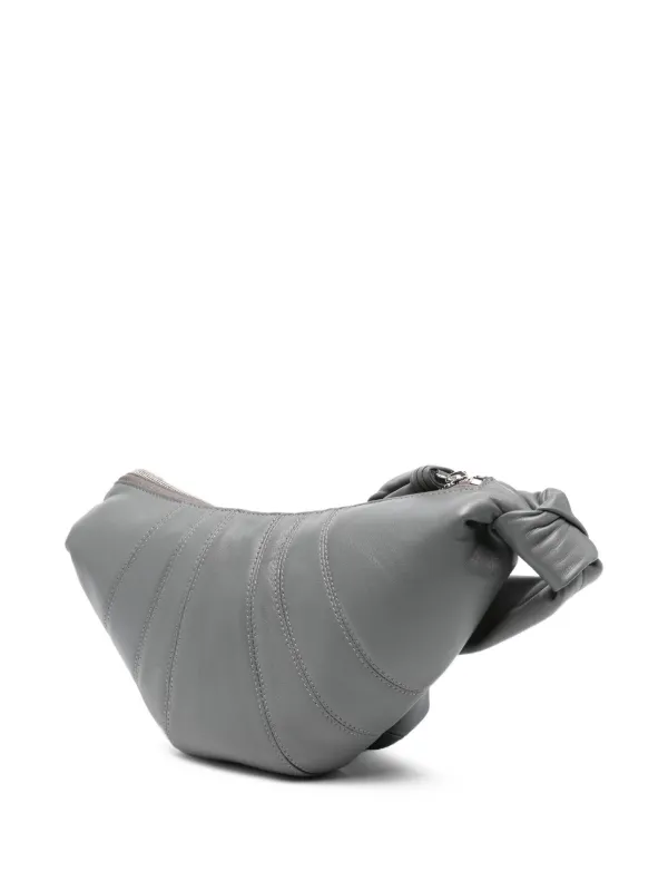 ルメール クロワッサンノットラムスキンショルダーバッググレー LEMAIRE クロワッサン ノット レザーショルダーバッグ | グレー