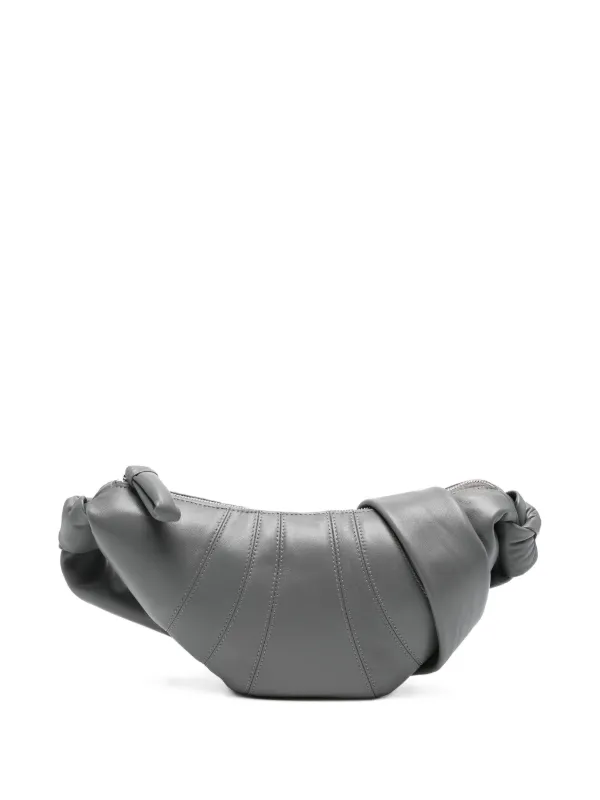 ルメール クロワッサンノットラムスキンショルダーバッググレー LEMAIRE クロワッサン ノット レザーショルダーバッグ | グレー
