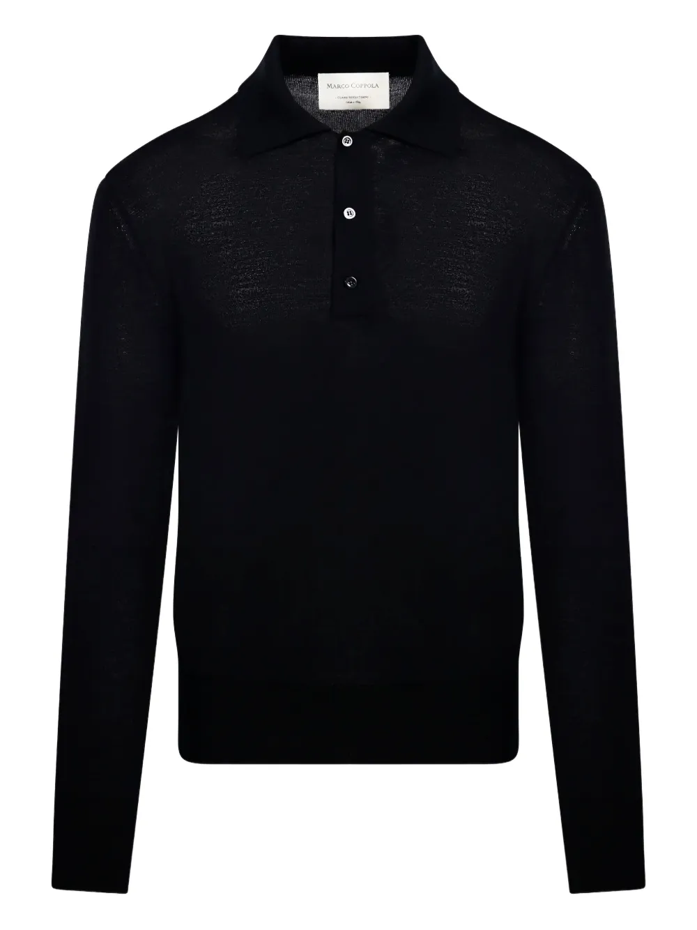 MARCO COPPOLA silk-blend polo shirt | Black | Image 1