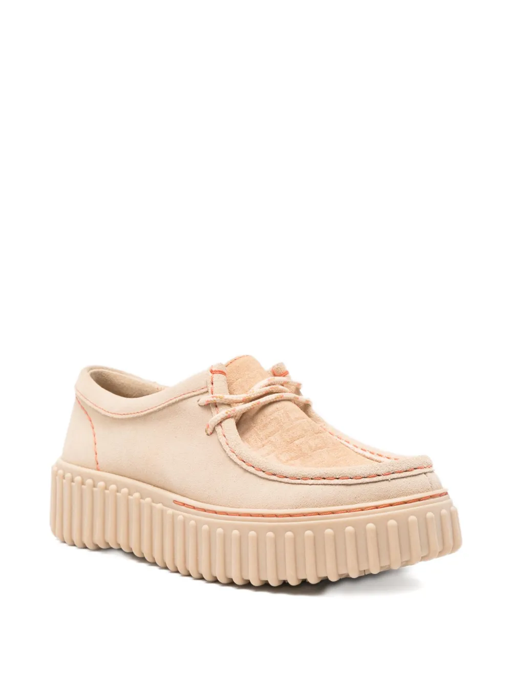 Clarks Torhill textured-platform derby shoes Neutrals