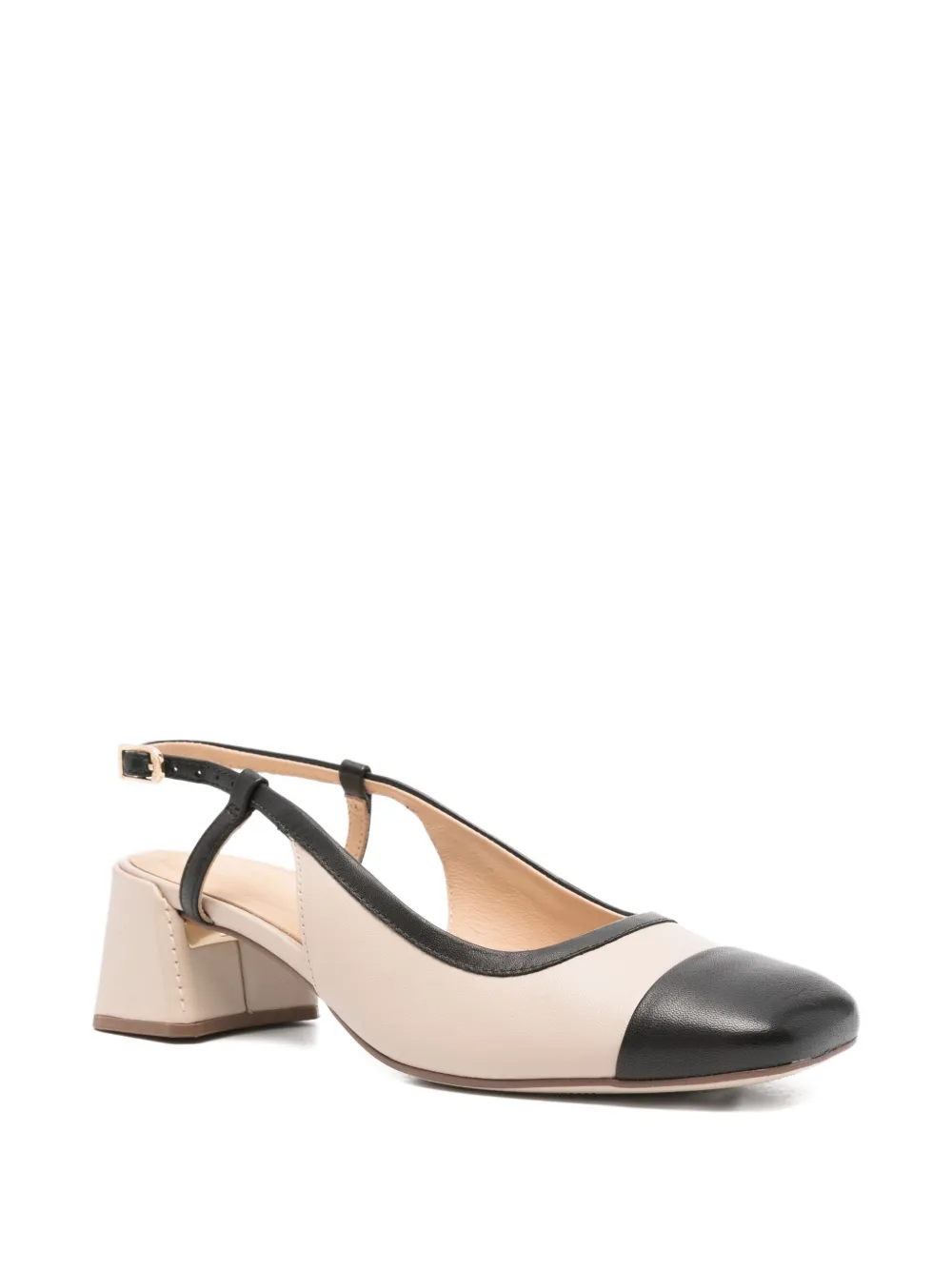 Clarks 45mm Nyta slingback leather pumps Neutrals