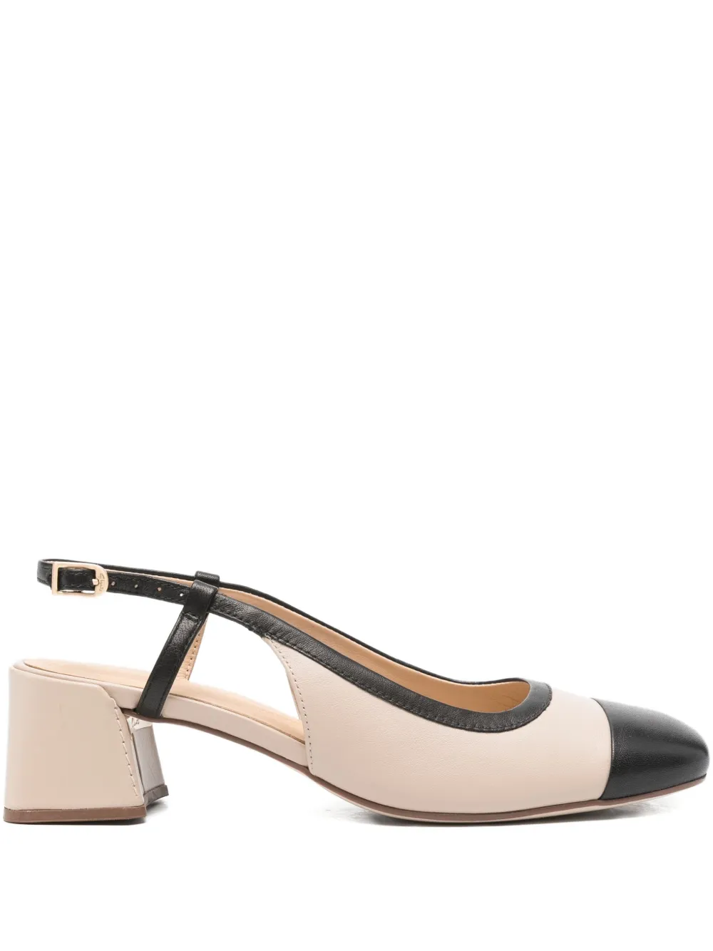 Clarks 45mm Nyta slingback leather pumps Neutrals