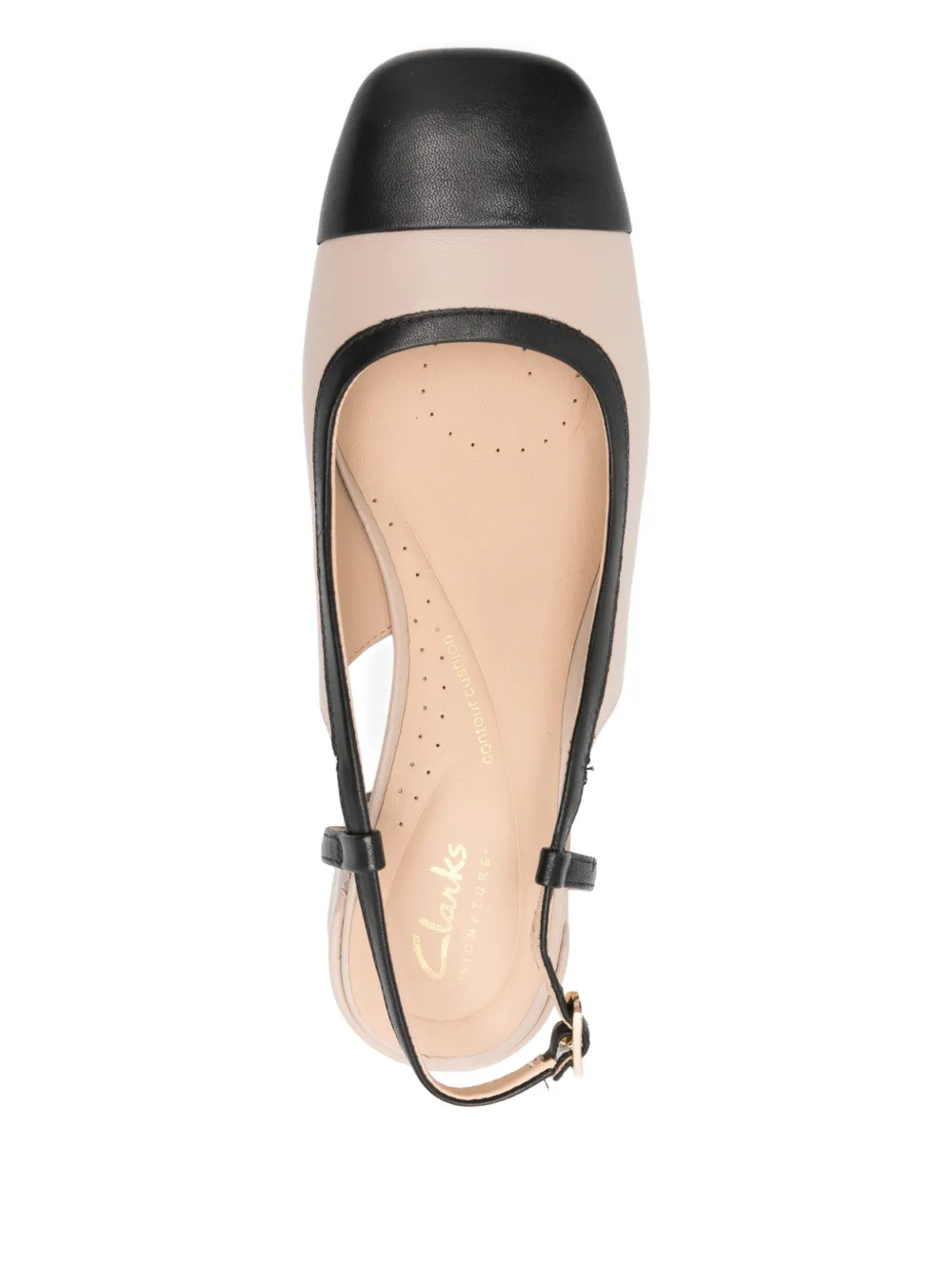 Clarks 45mm Nyta slingback leather pumps Beige