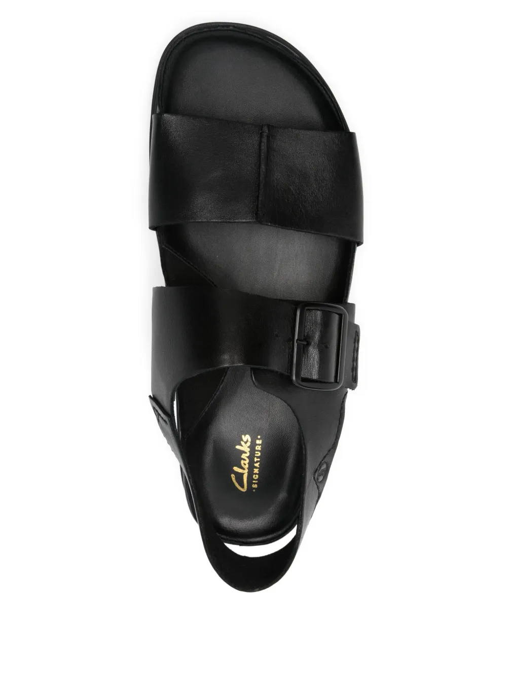 Clarks Torford buckle-strap leather sandals Black