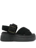Clarks 50mm Evamar buckle-fastening platform sandals - Black