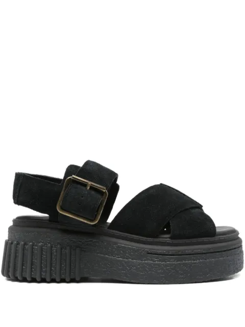 Clarks 50mm Evamar buckle-fastening platform sandals