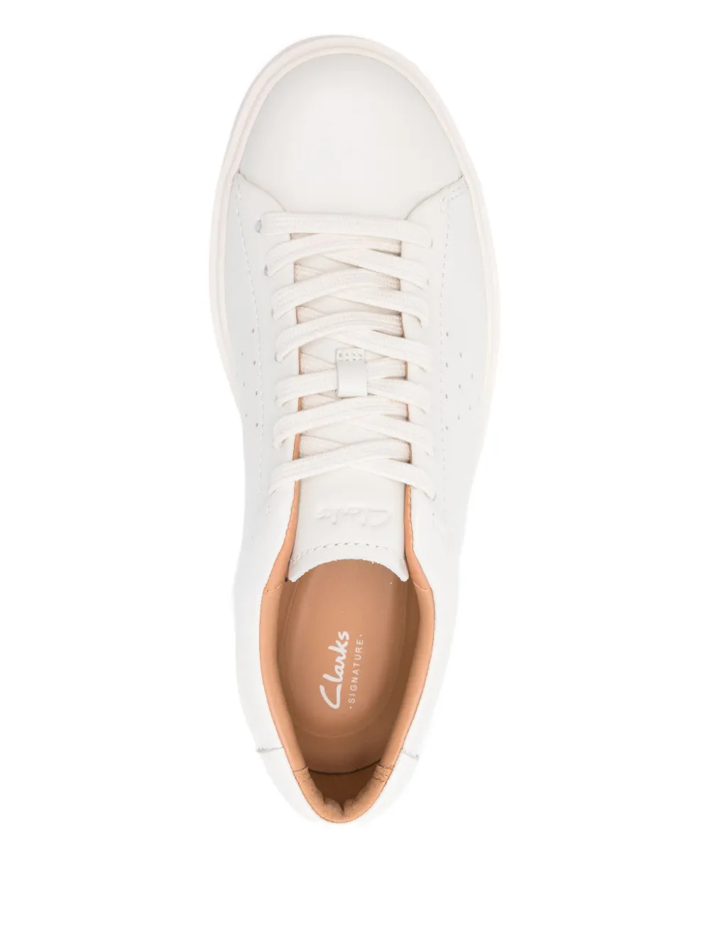 Clarks Craft leather perforated sneakers White