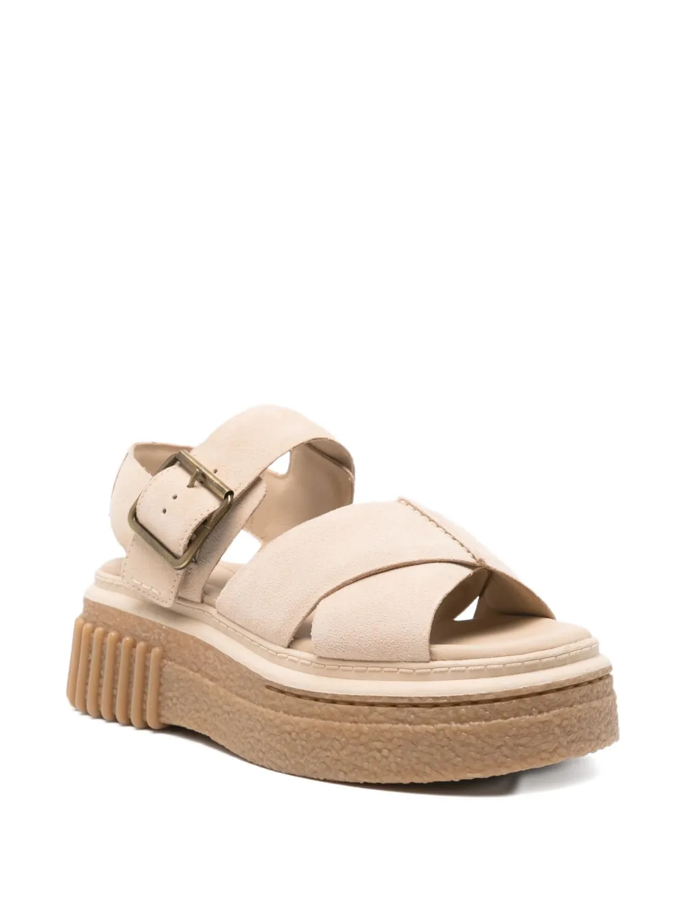 Clarks 50mm Evamar buckle-fastening platform sandals Neutrals