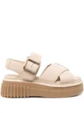 Clarks 50mm Evamar buckle-fastening platform sandals - Neutrals