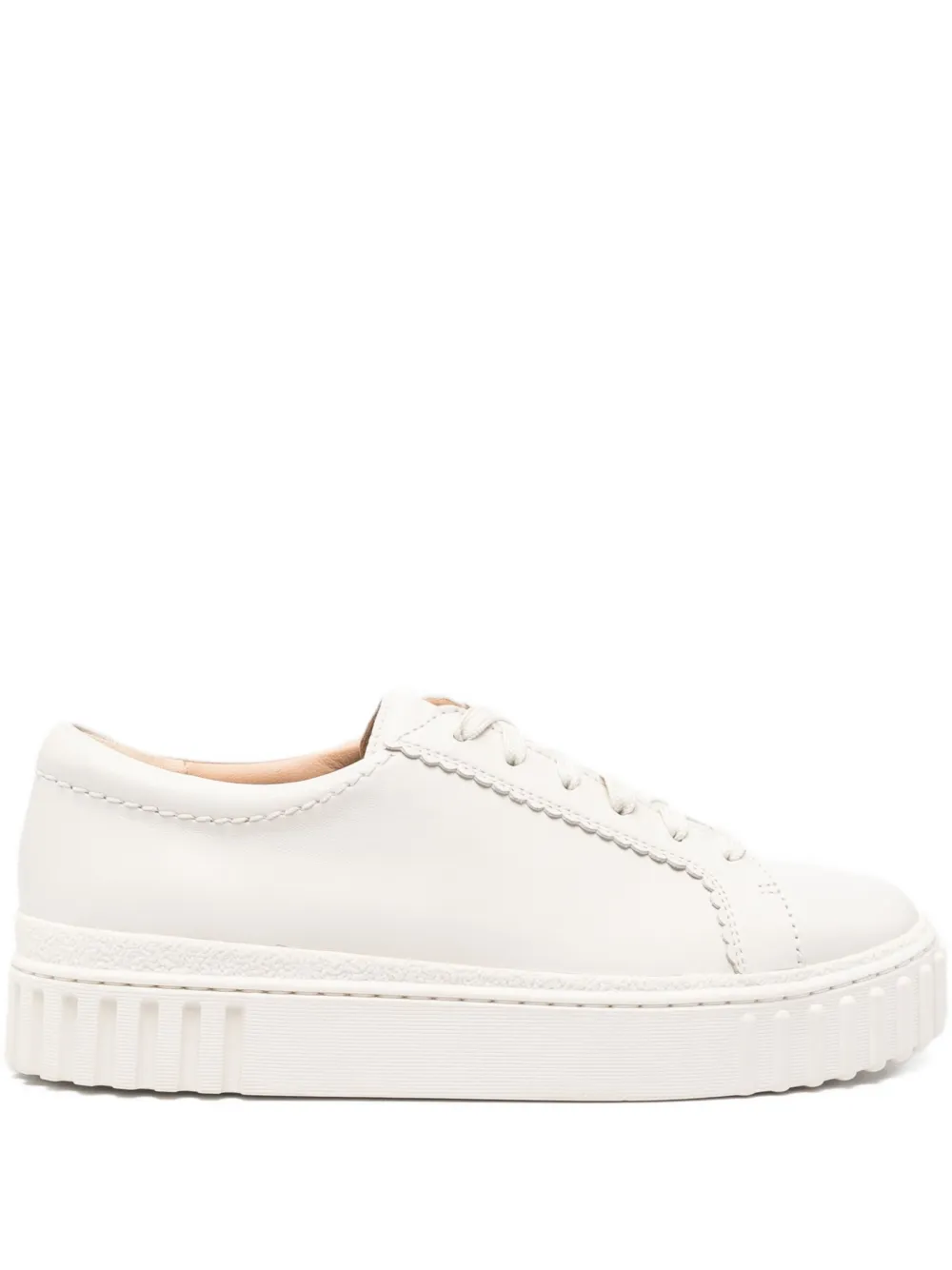 Clarks Mayhill lace-up platform sneakers White