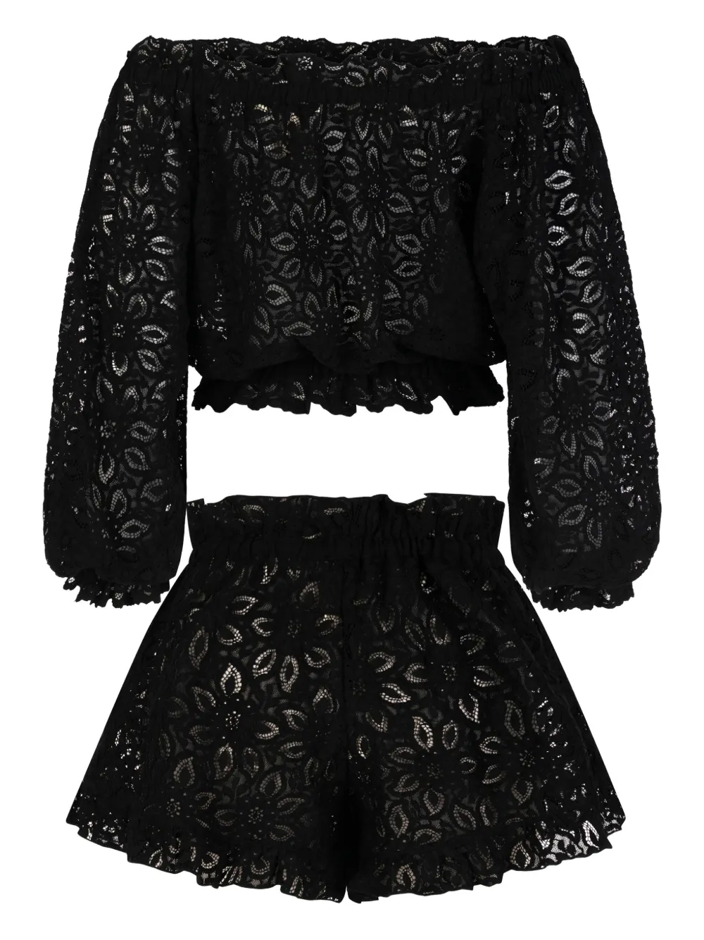 PARAMIDONNA Luna lace-embellished ruffled beach set | Beach Cover-Ups | Image 2