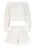 PARAMIDONNA Luna lace-trimmed beach set - White