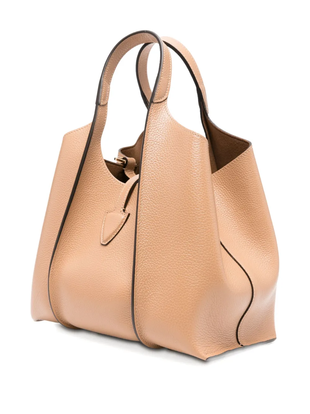 Tod's Kleine leren shopper met T-gesp Bruin