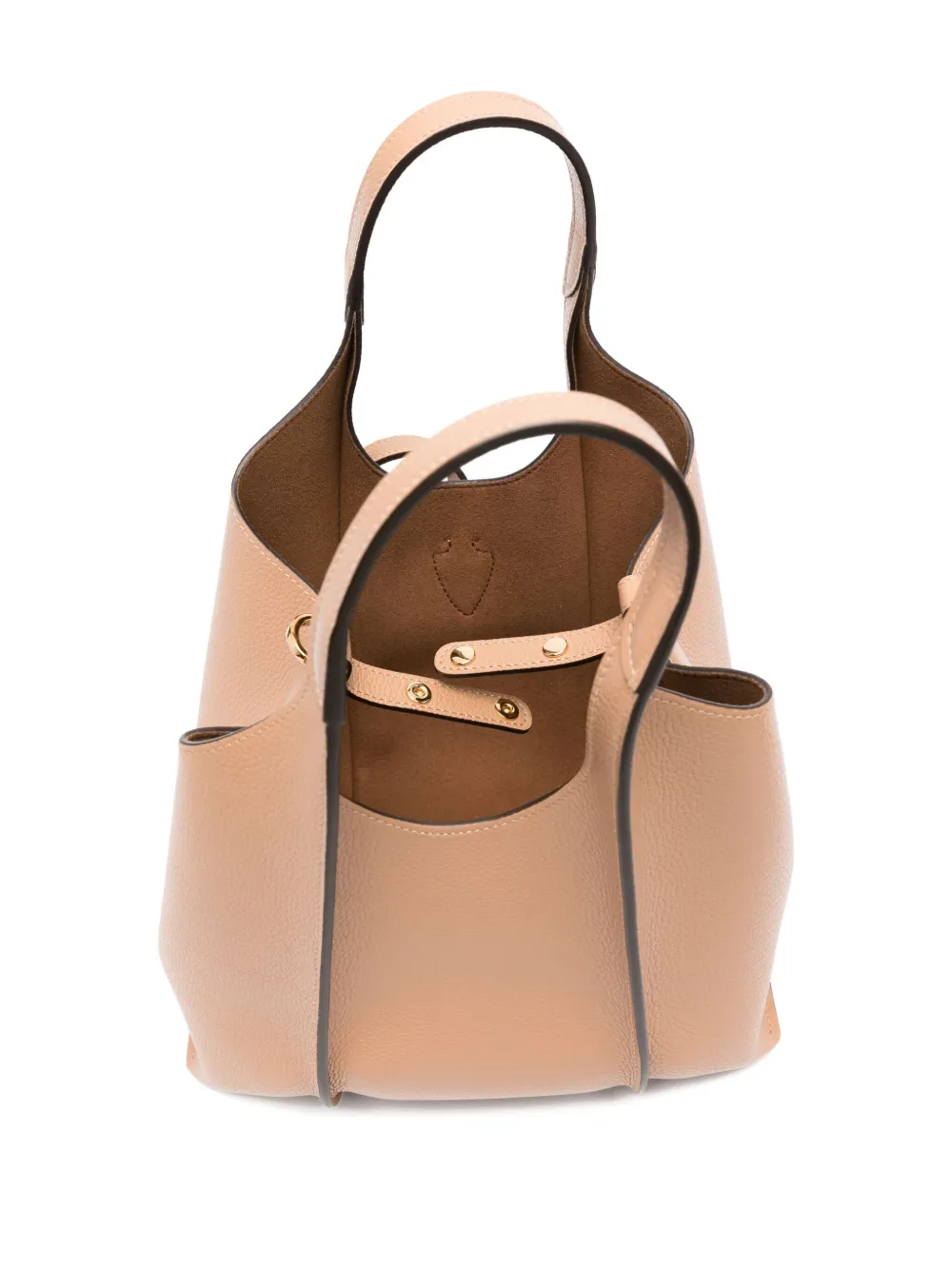 Tod's Kleine leren shopper met T-gesp Bruin