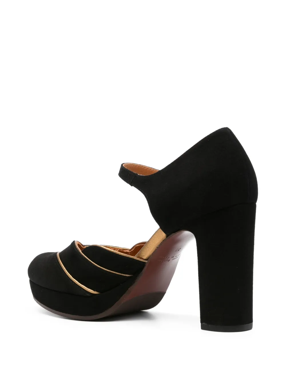 Chie Mihara 100mm platform gold-detail sandals Black