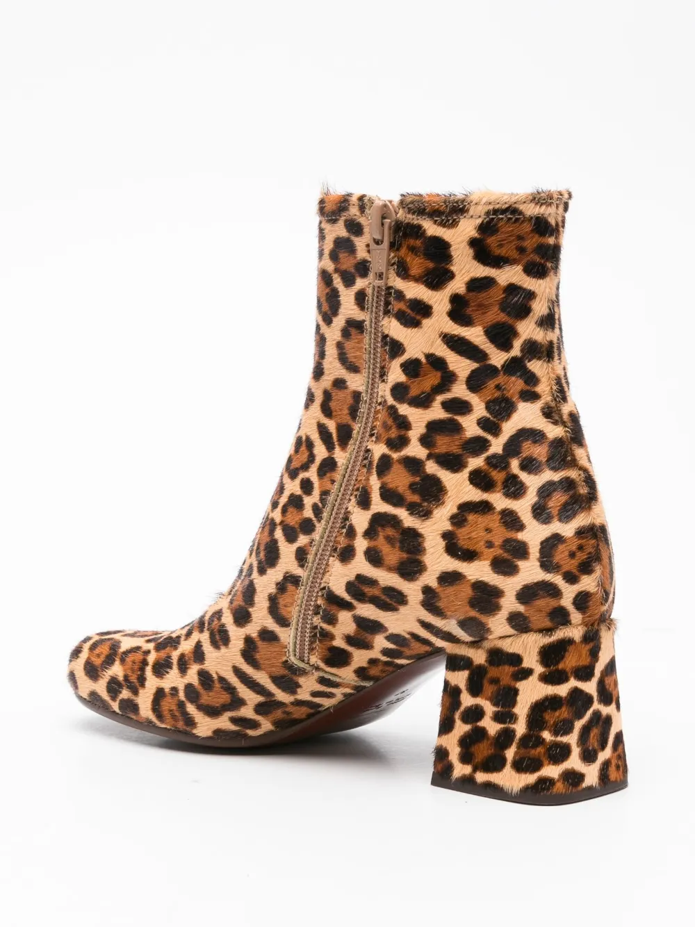 Chie Mihara 60mm Muki leopard-print block-heel ankle boots Brown