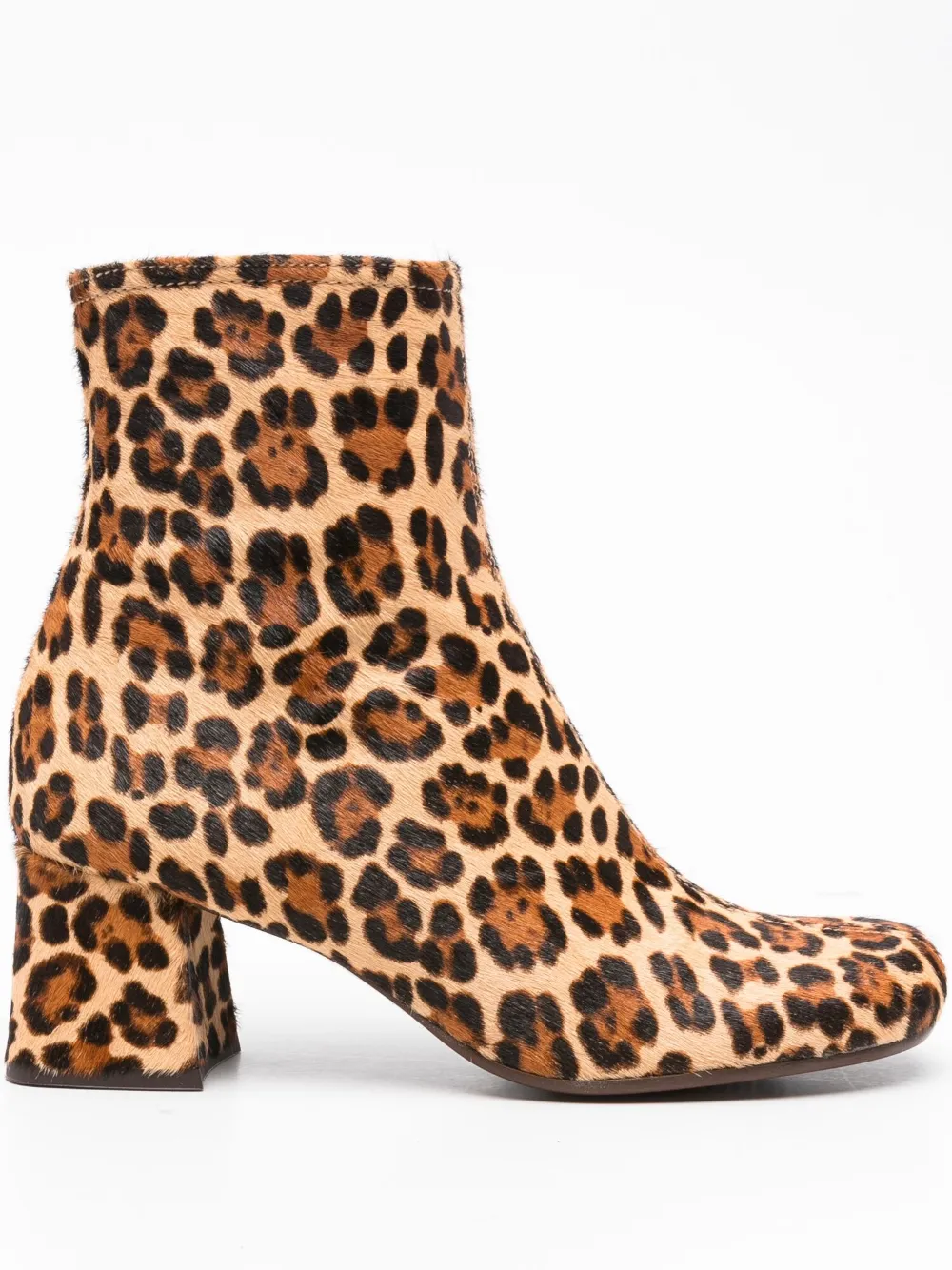 Chie Mihara 60mm Muki leopard-print block-heel ankle boots Brown