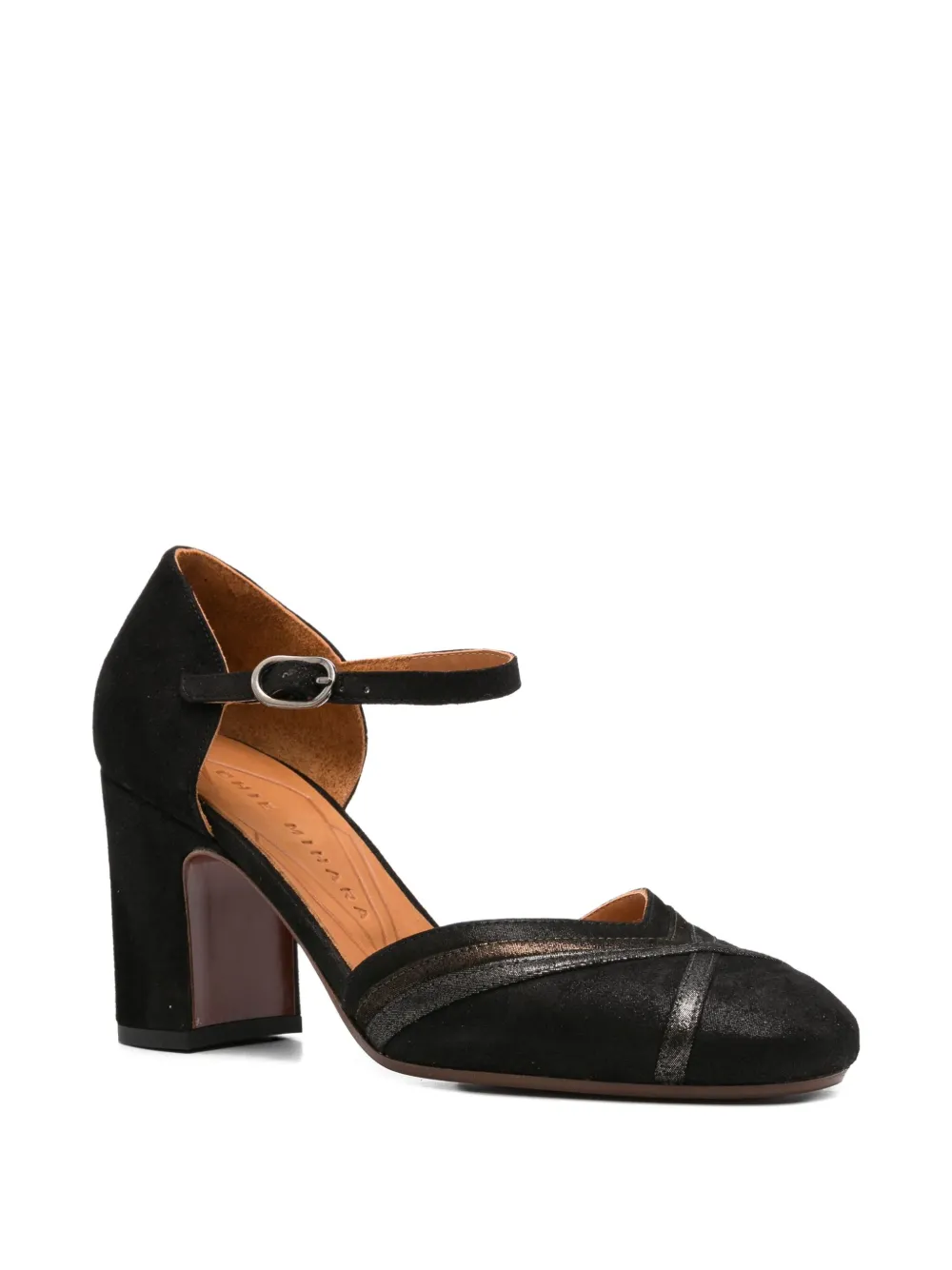 Chie Mihara 80mm ankle-strap block-heel pumps Black