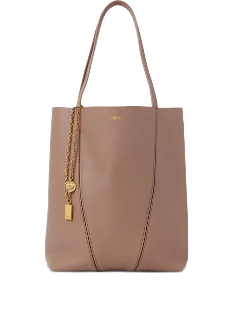Chloé medium Spin leather chain-detail tote bag