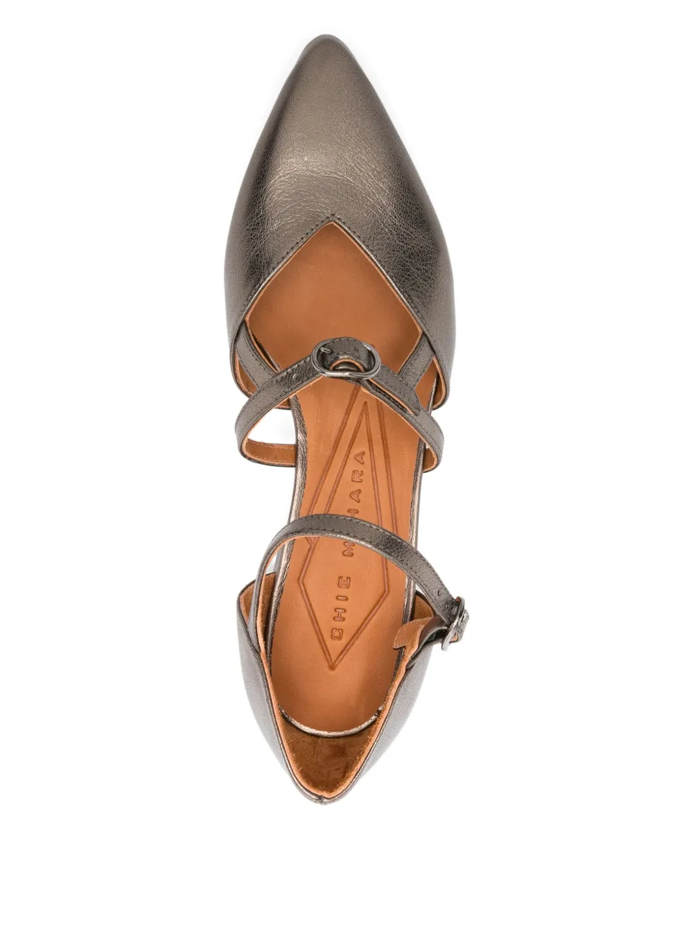 Chie Mihara 35mm buckle-strap pointed-toe pumps Brown