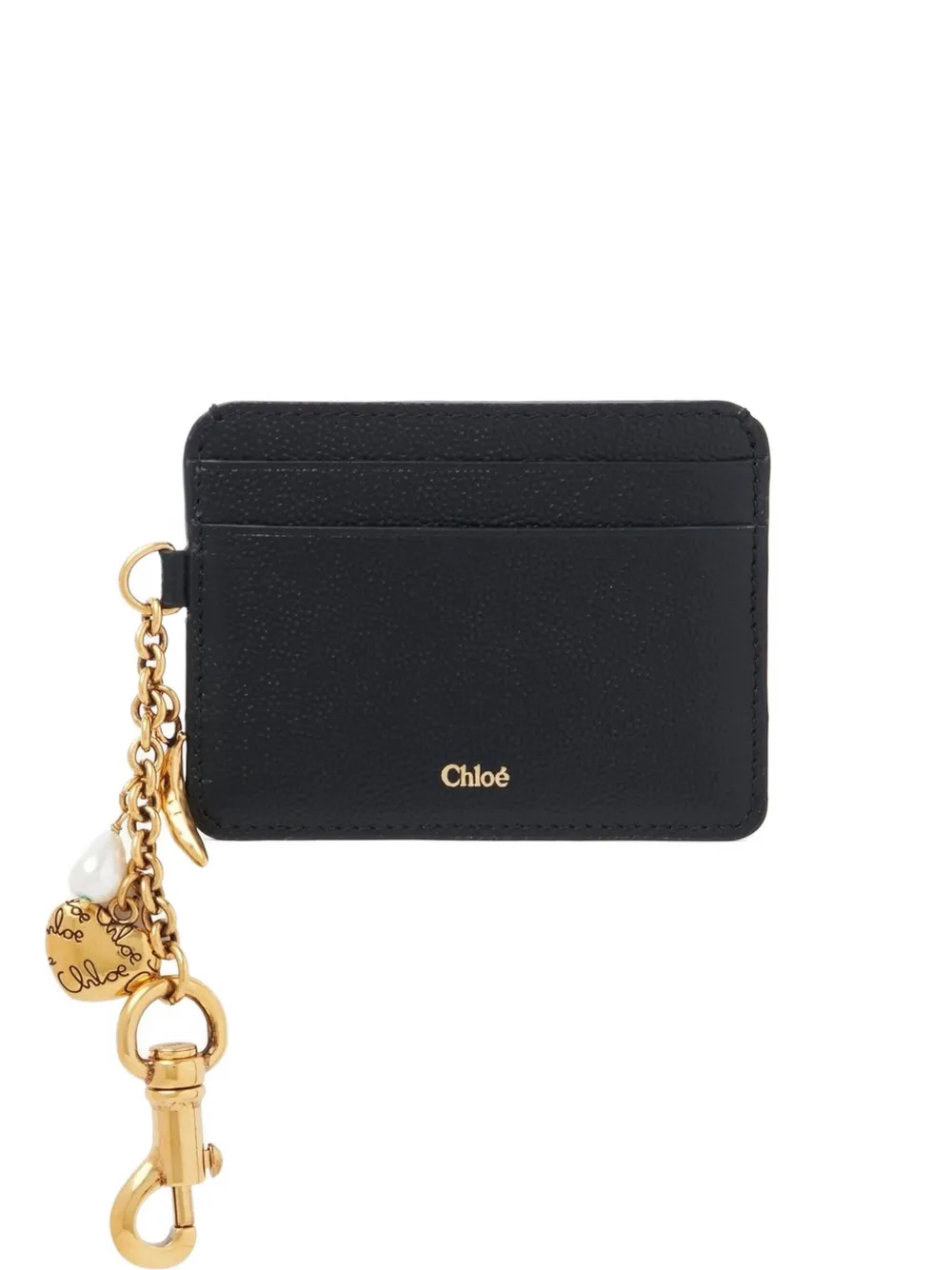 Chloé Charm-detail Cardholder In Black
