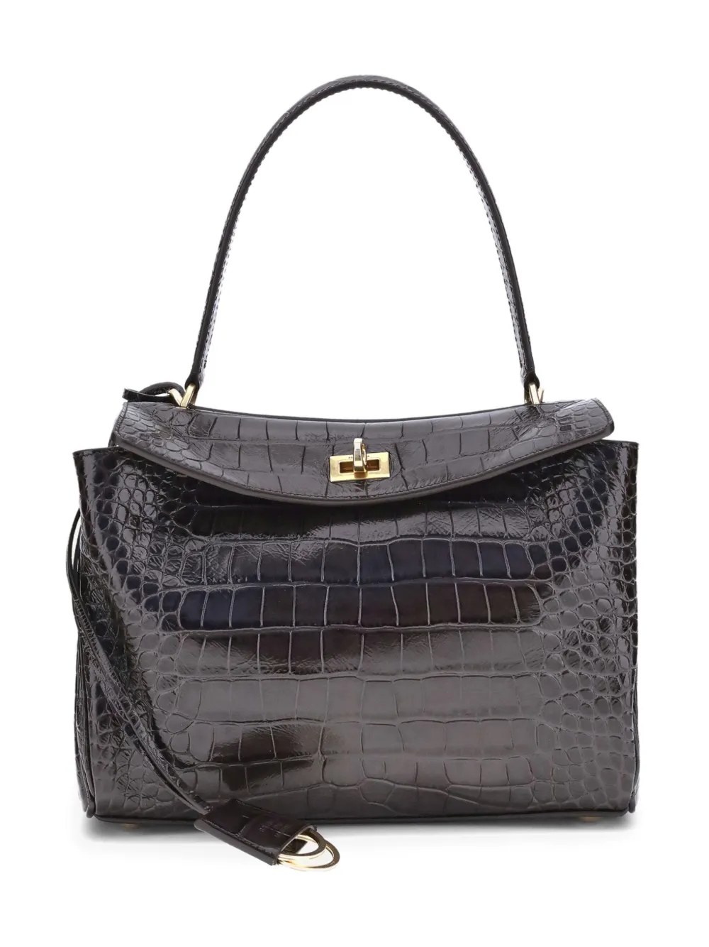 Balenciaga medium crocodile-effect shoulder bag Bruin