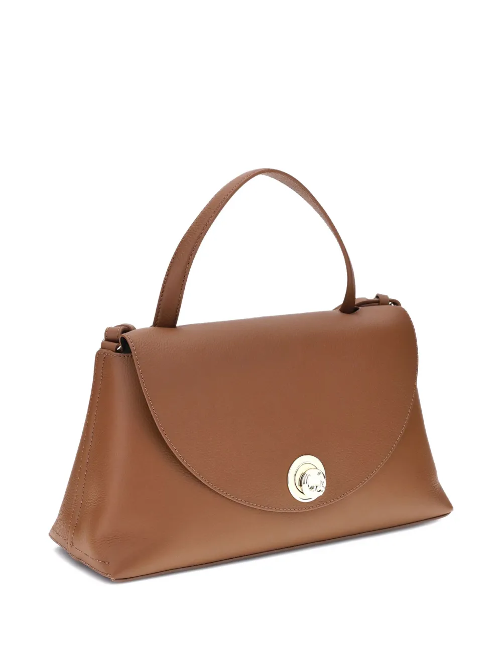 Coccinelle Nikla curved-top circular-detail tote bag - Bruin