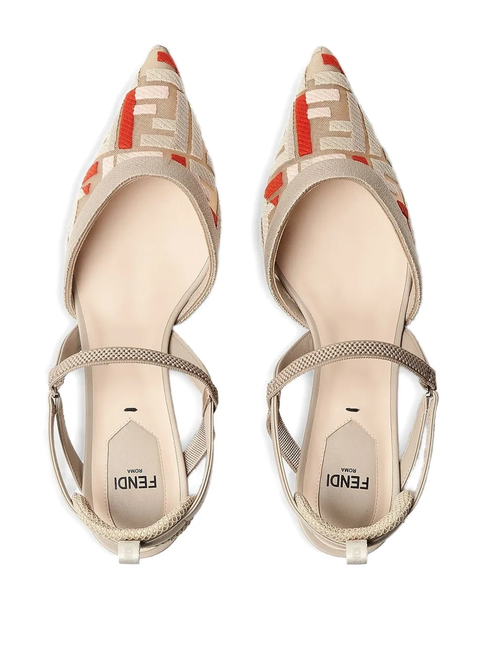 FENDI Colibrì FF-motif slingback pumps Neutrals