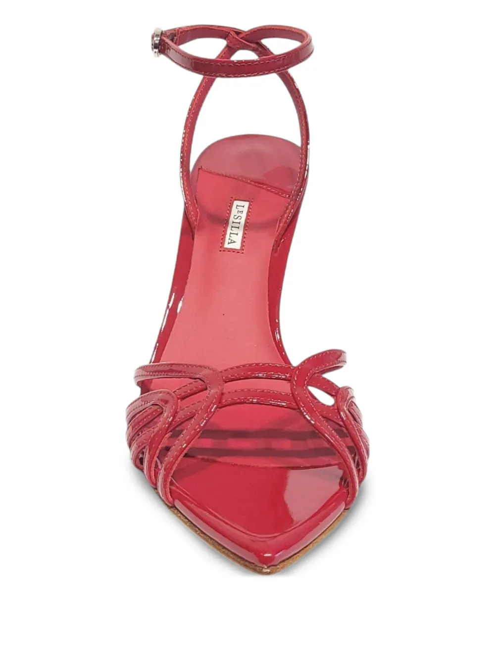 Le Silla 80mm Bella Patent-leather Ankle-strap Sandals In Red