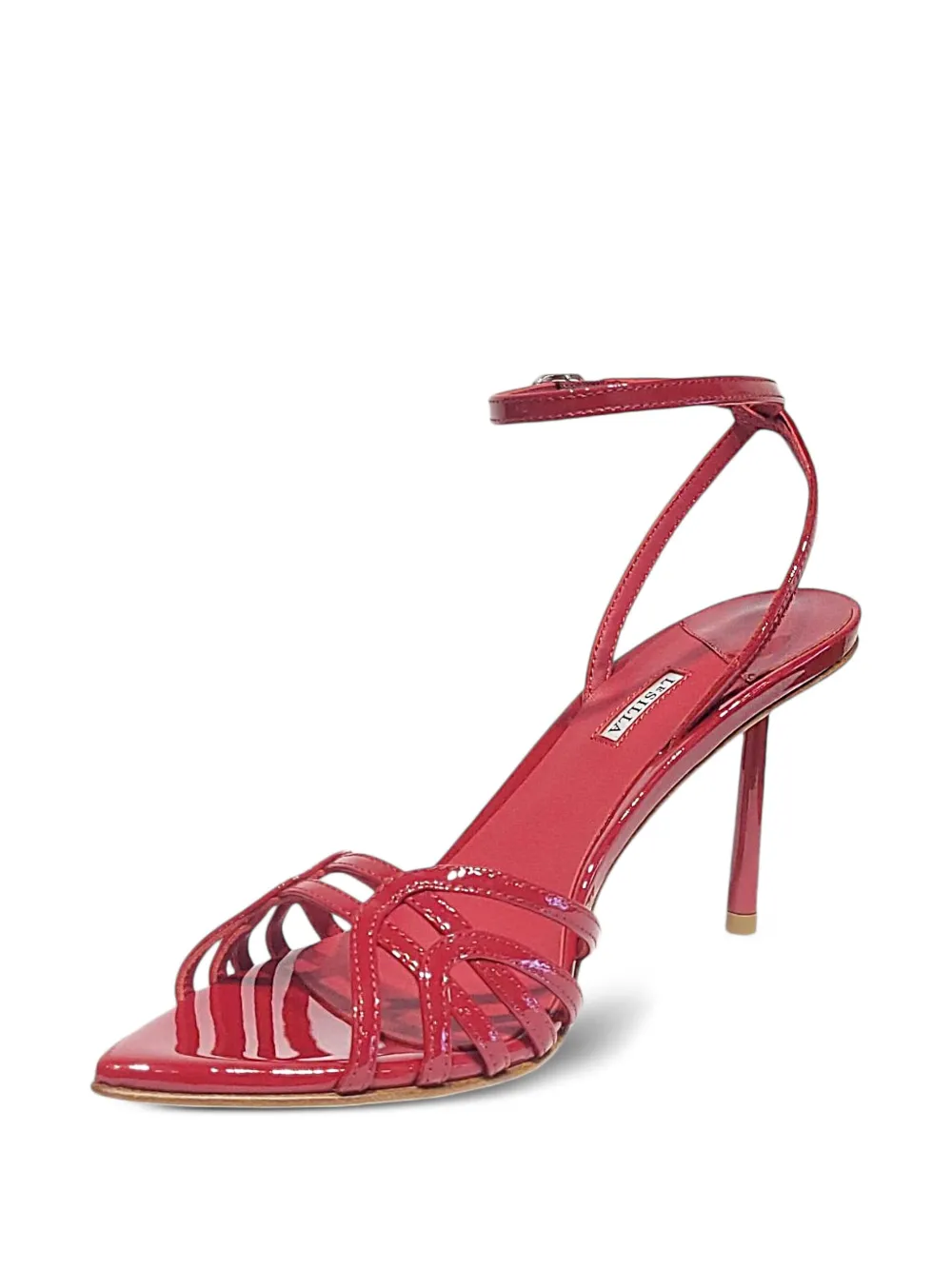 Le Silla 80mm Bella Patent-leather Ankle-strap Sandals In Red