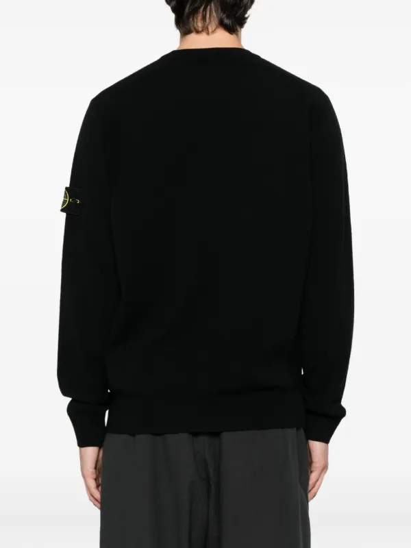 Stone Island logo-patch crew-neck Sweater Black FARFETCH PH