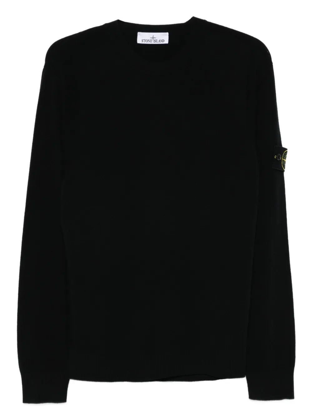 Stone Island logo-patch crew-neck sweater Zwart