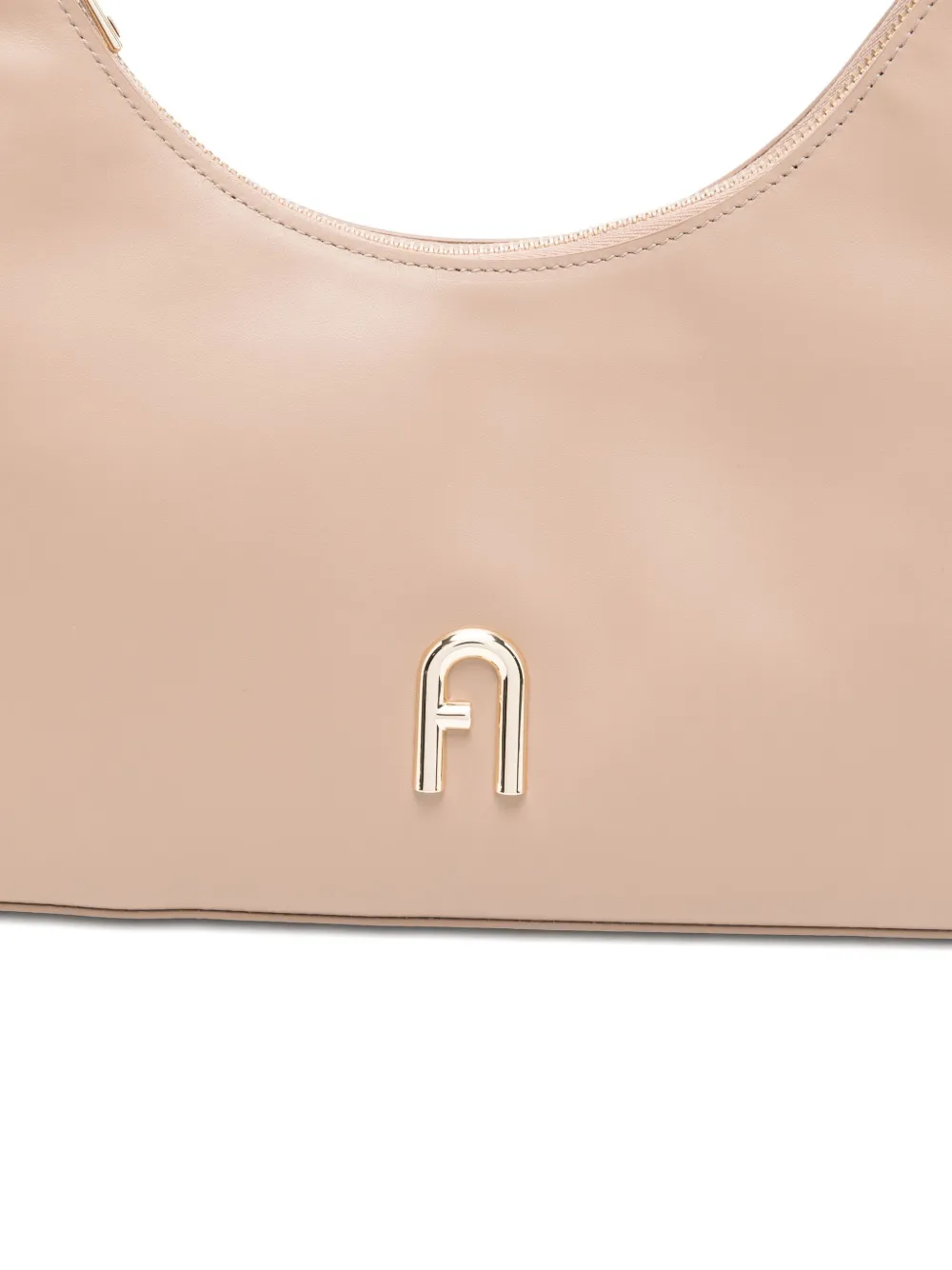 Furla Schoudertas met logoplakkaat Beige